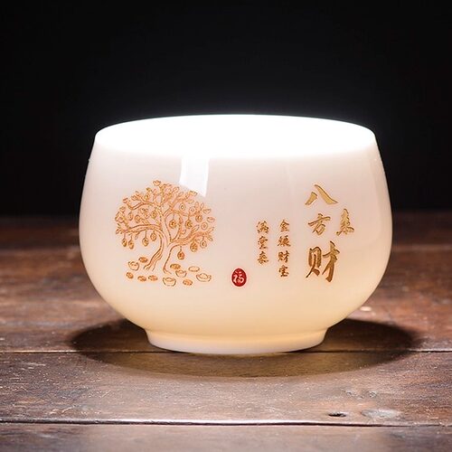 羊脂玉瓷白瓷陶瓷主人个人单杯功夫茶杯泡茶器刻字杯百家姓定制