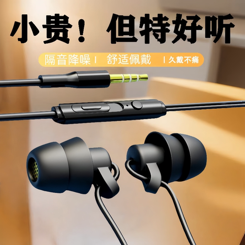 耳机typec接口入耳式高品质线控圆孔耳机适用于华为OPPO小米通用