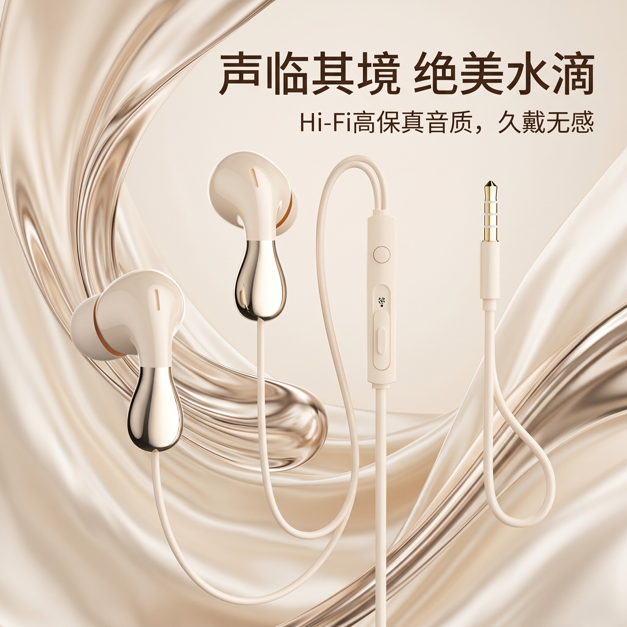 适用于OPPO小米vivo魅族苹果15 16平板通用有线耳机typec接口扁孔