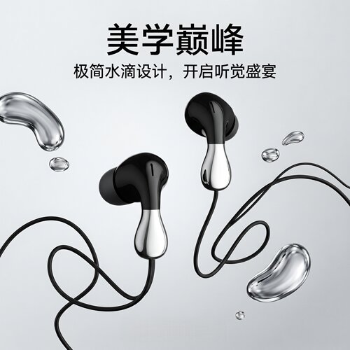 耳机有线入耳typec接口圆孔适用于小米vivo安卓手机高音质K歌通用