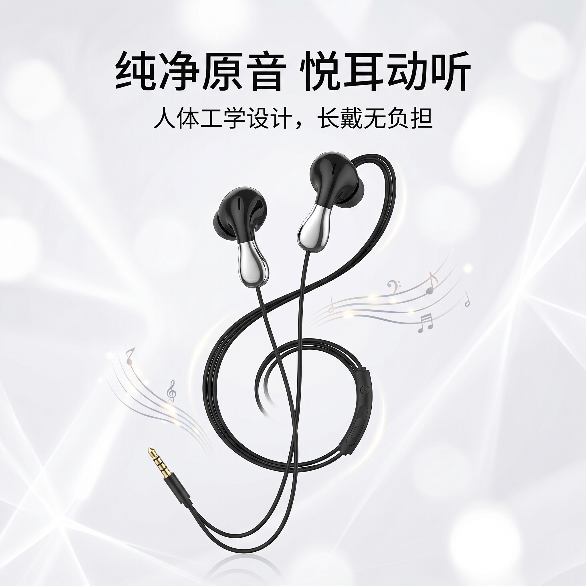 有线耳机type接口新款圆头插孔手机适用于OPPO小红米vivo安卓通用