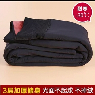 棉裤光面女加大码冬季加绒加厚东北中厚保暖裤修身护膝高腰内穿新