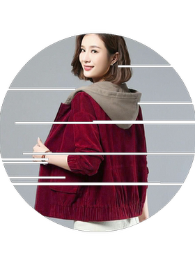 绒初春灯芯绒妈妈装外套女