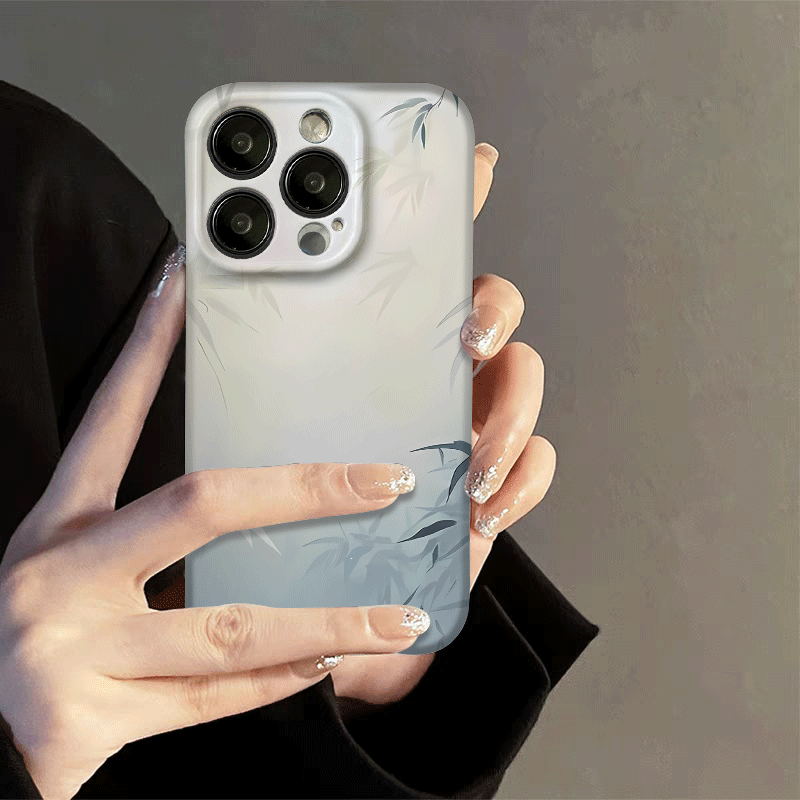 闪耀竹海新中式小清新适用苹果15promax手机壳男女新款iPhone14菲林壳13mini中国风12小众11古风xr全包xsmax