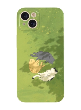 焱焱治愈~可爱猫咪适合夏天的手机壳iPhone15苹果13promax华为p70mate60绿色nova12小米14适用oppo荣耀90vivo
