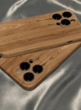 焱焱适用于苹果16promax新款15pro个性14简约13趣味12创意11华为OPPOvivo小米黄色木纹图亮面菲林手机硬/软壳