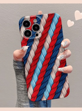 焱焱创意彩色编织图适用苹果16手机壳华为新款vivo小米15个性oppo菲林壳苹果14plus全包16/12创意11简约小米