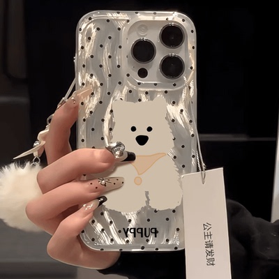 焱焱斑点小狗适用于苹果亚克力苹果16/15手机壳ip11女款潮iPhone14/13/12promax保护套xs/xr高级感8/7plus