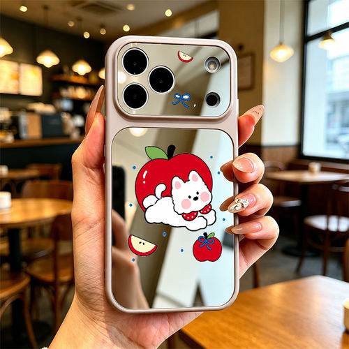 苹果适用苹果17promax手机壳iPhone16pro新款15Plus简约镜面大视窗15创意14防摔高级镜头加高13ins风12可爱11