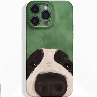 焱焱狗头~可爱治愈怼脸边牧ins适用iPhone16/15pro手机壳新华为mate70小米14小众vivoS19软iqooneo10苹果14fi