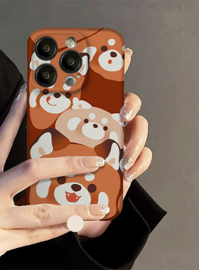 满屏小熊猫手机壳适用iphone15苹果14promax可爱13情侣12简约11菲林vivox90华为mate60pro一加oppo小米二合一