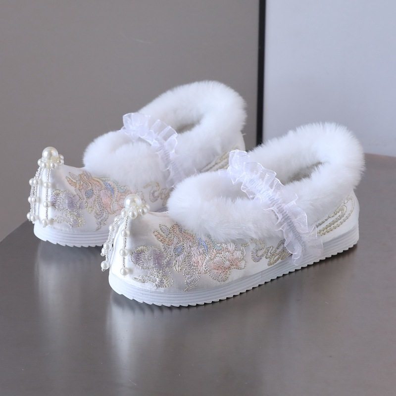 2025新款冬季女童汉服鞋古风古装绣花鞋公主表演平底儿童加绒棉鞋,童鞋/婴儿鞋/亲子鞋,儿童汉服鞋,淘宝优惠券,粉丝福利购,淘宝优惠卷