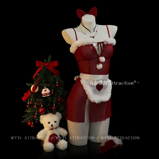 吸引力「尤物女仆」新年战袍红色魅魔战衣圣诞****衣制服qqny内衣