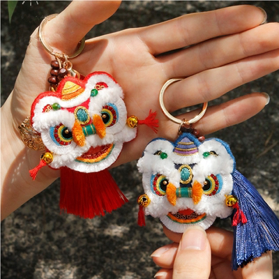 手工diy钥匙扣醒狮挂件送男朋友