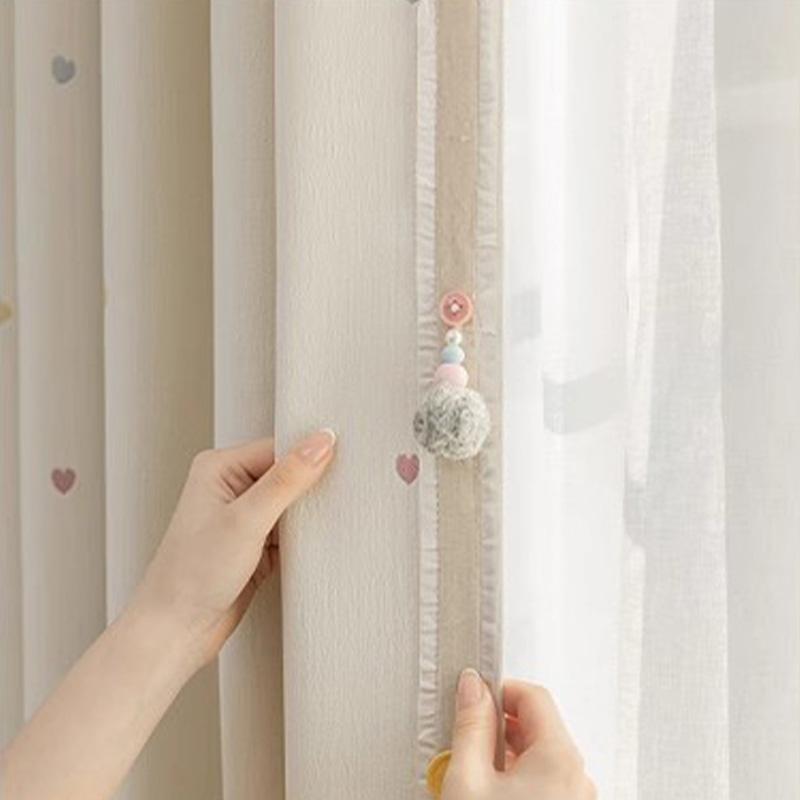 奶油ins风雪尼尔甜心女孩房窗帘