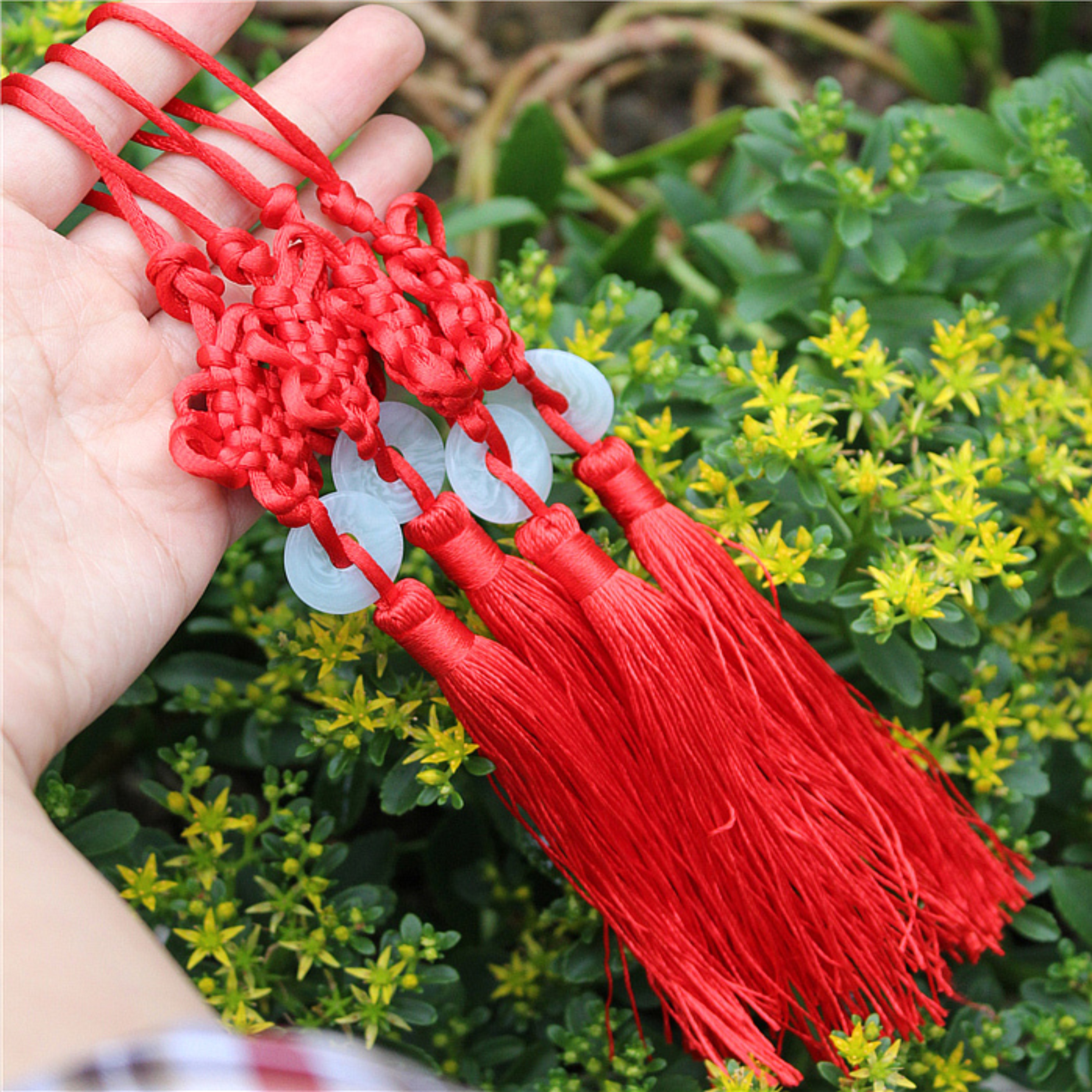玉片中国结流苏穗子diy手工装饰挂件吉祥中国特色礼品汽车挂件
