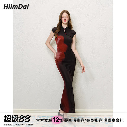 新中式旗袍裙HiimDai修身连衣裙
