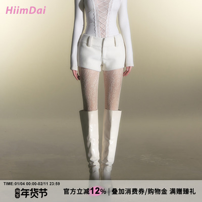 HiimDai低腰毛呢包臀短裤