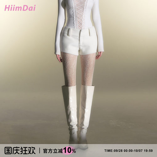 HiimDai低腰毛呢包臀短裤