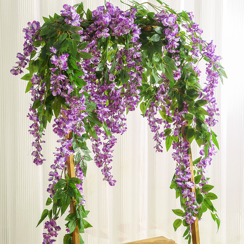 仿真紫藤花假花藤条吊顶花串藤蔓吊花装饰花塑料植物空调管道遮挡