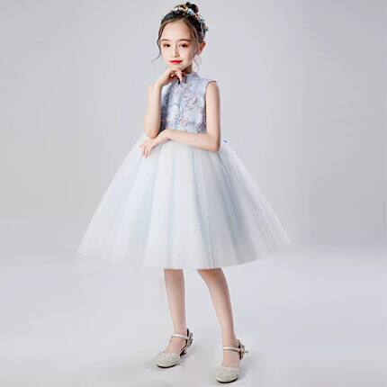 新中式女童复古周岁礼服儿童抓周国风唐装轻奢公主裙旗袍裙洋气
