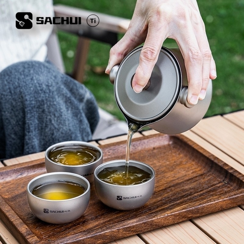 纯钛茶具旅行快客杯便携式户露营外泡茶器家用钛金属围炉泡茶套装,餐饮具,旅行茶具,淘宝优惠券,粉丝福利购,淘宝优惠卷