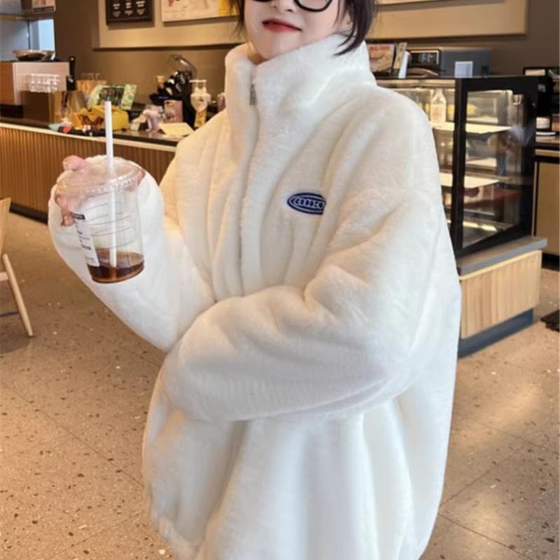 双面羊羔毛茸茸外套皮草女秋冬季2025新款仿獭兔毛毛绒上衣厚棉服