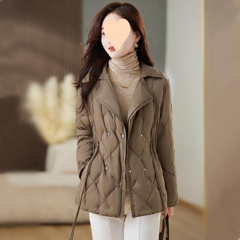 西装领羽绒服女款轻薄2025年新款收腰显瘦冬季女装小个子保暖外套