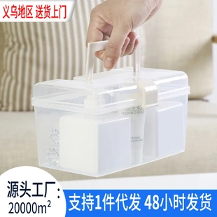 手提透明医药箱大容量家用急救小药箱多功能收纳箱 跨境便携式