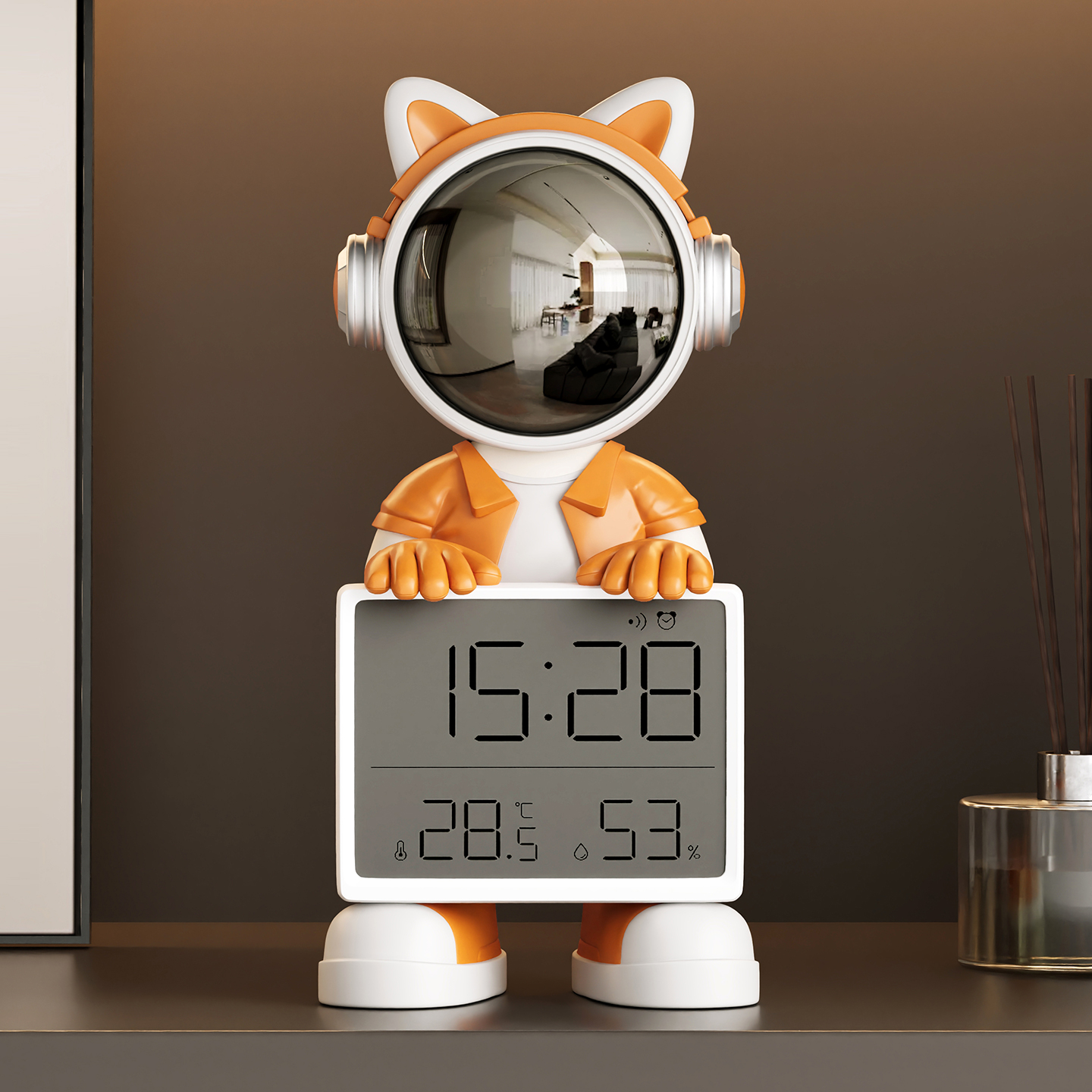 太空人宇航员电子时钟摆台式客厅