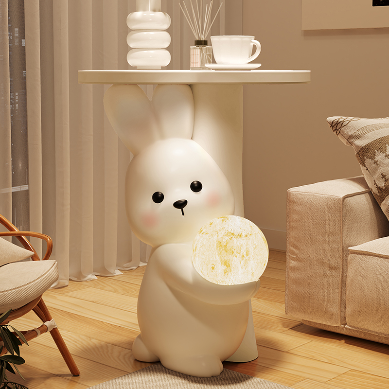 中秋节兔子摆件落地边几茶几夜灯