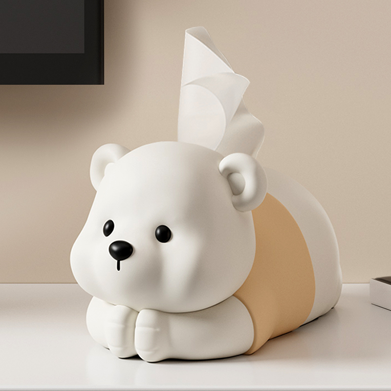 创意乖乖熊纸巾盒家用客厅茶几卧室桌面抽纸盒摆件高档生日送礼物