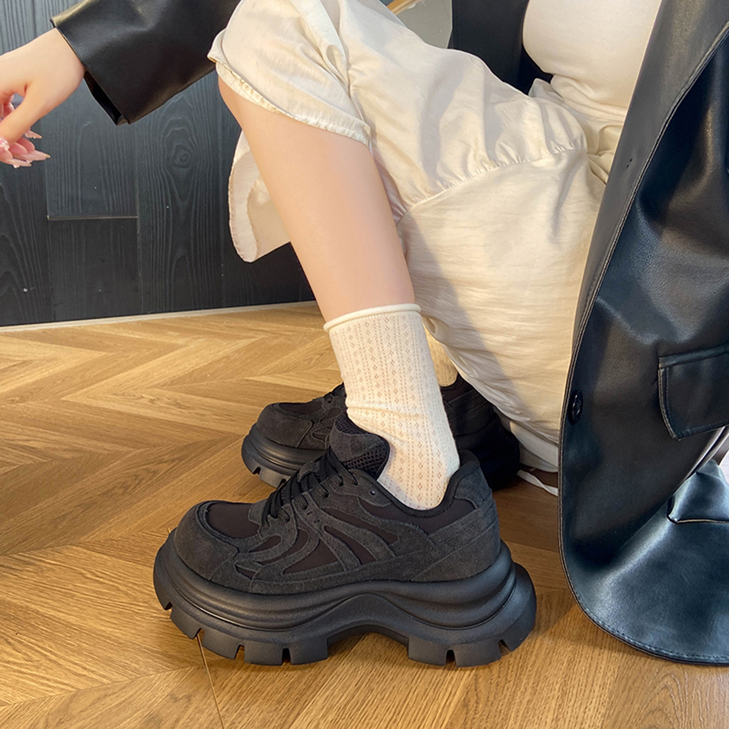 厚底小个子增高老爹鞋女爆款