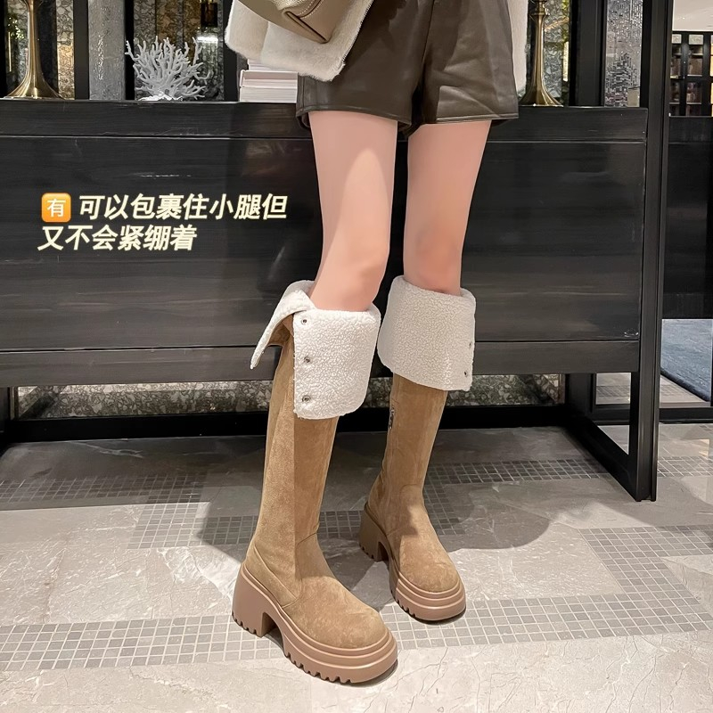 显瘦过膝靴两穿雪地靴小个子增高