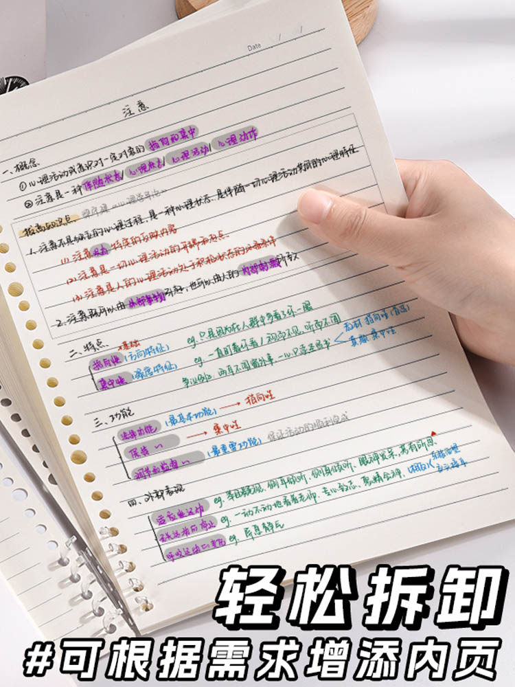 笔记本子高颜值A4活页本可拆卸日记本厚本子大错题本a5记事本简约ins风b5活页纸大学生考研线圈本活页夹外壳,文具电教/文化用品/商务用品,笔记本/记事本,淘宝优惠券,粉丝福利购,淘宝优惠卷