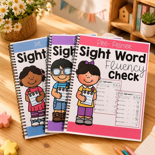 Sight Word高频词单词句子连线练习幼小学英语启蒙CVC涂色练习册