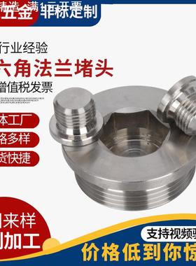 304不锈钢内六角法兰堵头管堵油塞DIN908公制英制塞头1分螺纹接头
