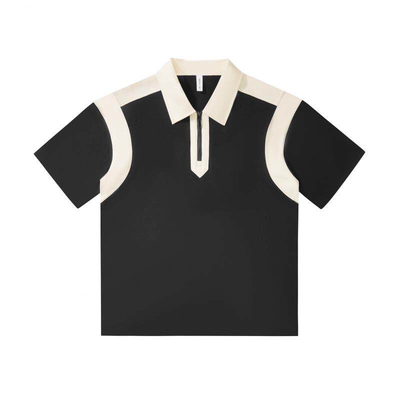 短袖ins风新款夏季拼色纯棉Polo