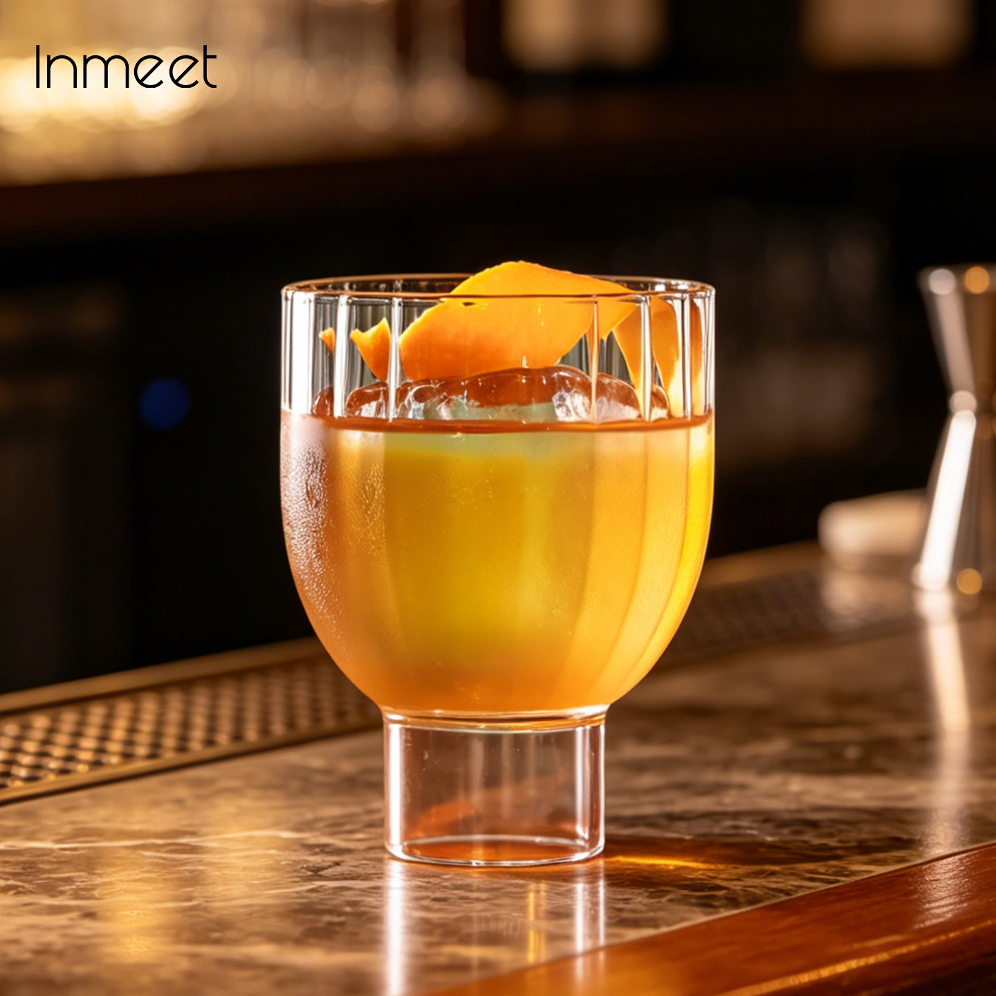 Inmeet条纹古典鸡尾酒杯 酒吧调酒威士忌杯 耐热玻璃咖啡杯甜品杯