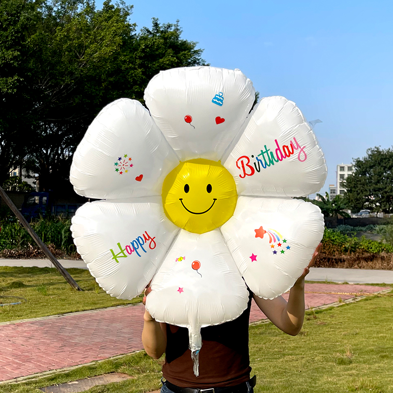 网红大号雏菊太阳花朵铝膜气球韩国ins儿童生日派对装饰拍照道具