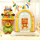 网红举蛋糕 饰道具 小熊铝膜气球儿童宝宝周岁生日派对拍照布置装