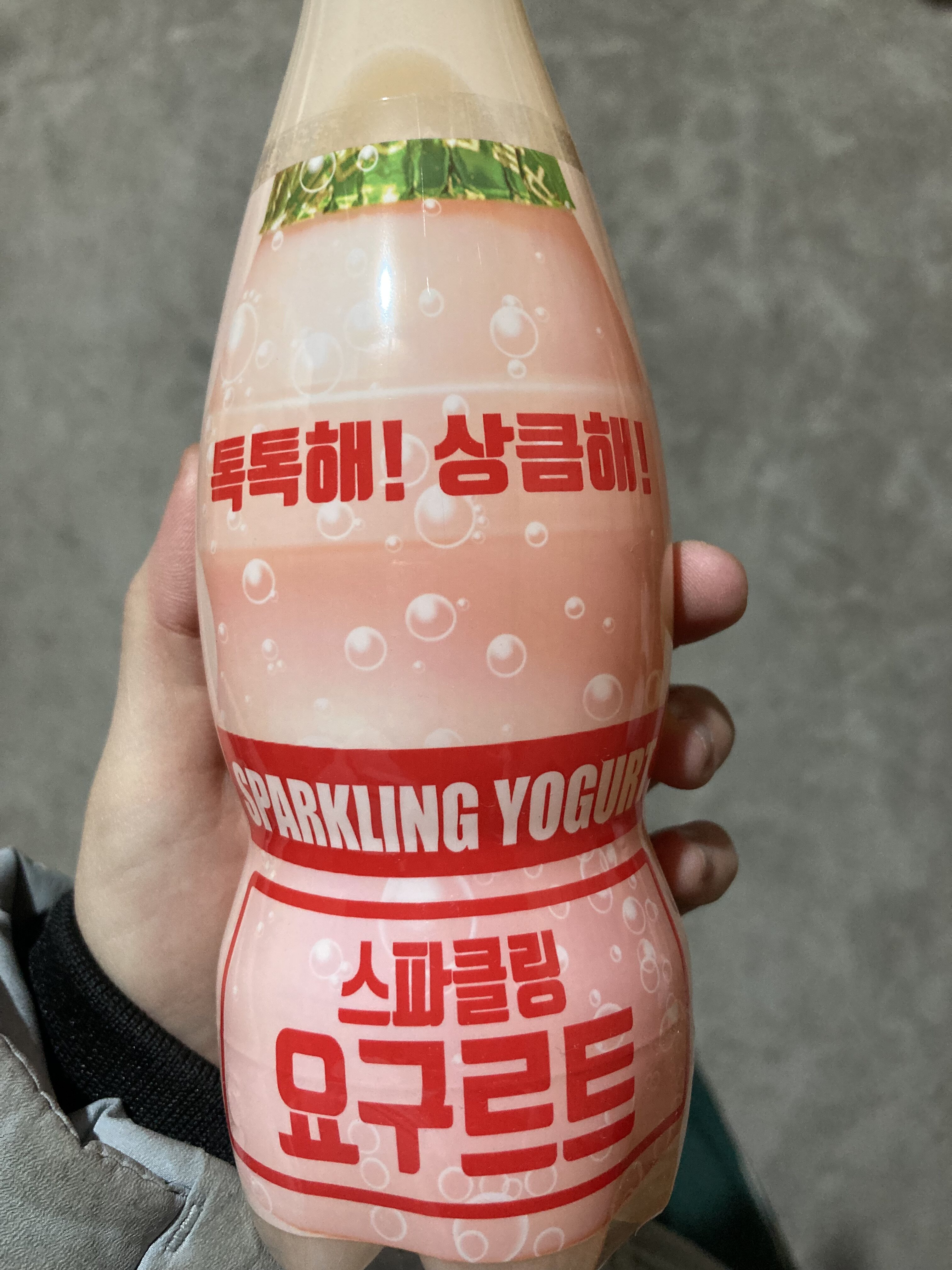 韩国进口呱呱嘟乳酸菌碳酸饮料汽水400ml脱脂上学早餐