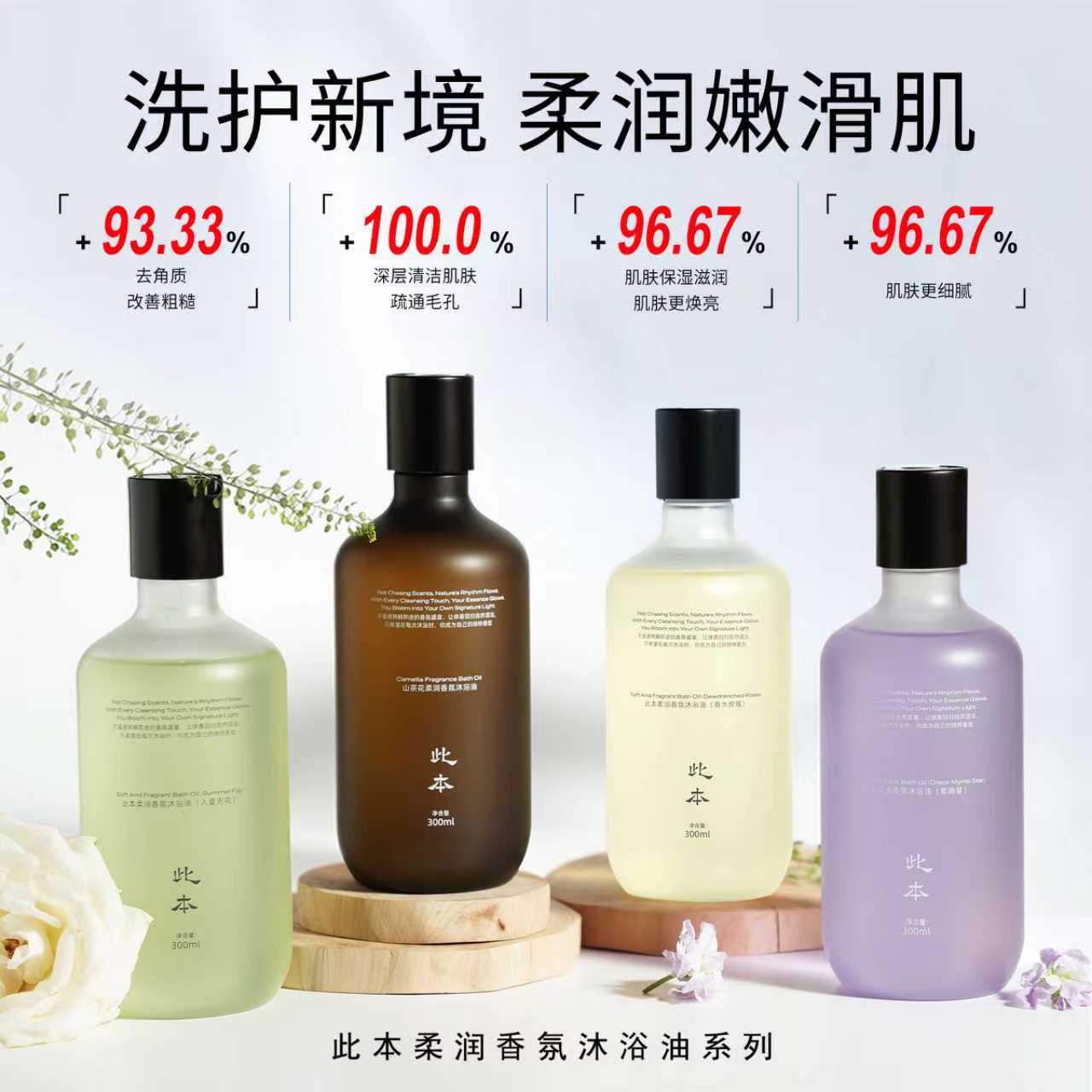 此本柔润香氛沐浴油系列 保湿洗卸清洁护理润肤