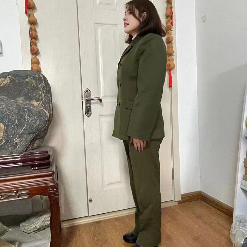 老式正品女马裤呢双排胶木扣套装毛料女士西装怀旧收藏纪念秋冬款