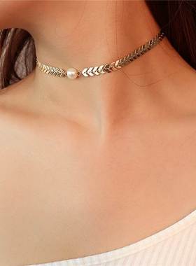 simple necklace women jewelry 欧美简约项链蛇骨链时尚颈链