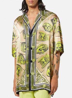 Summe men's shirt Fashion printed shirt tops 印花短袖衬衫男