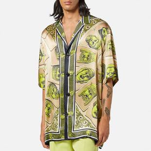 shirt Fashion 衬衫 men 男 印花短袖 tops Summe printed