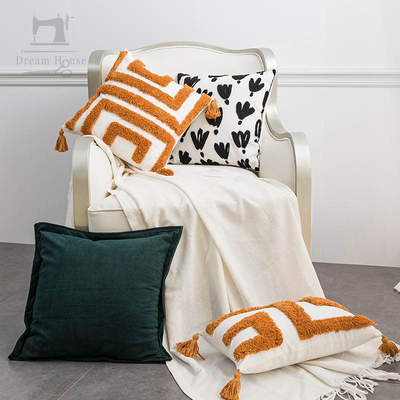 Morocco Tufted tassel sofa pillow cushion cover摩洛哥抱枕套