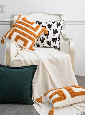 Morocco Tufted tassel sofa pillow cushion cover摩洛哥抱枕套