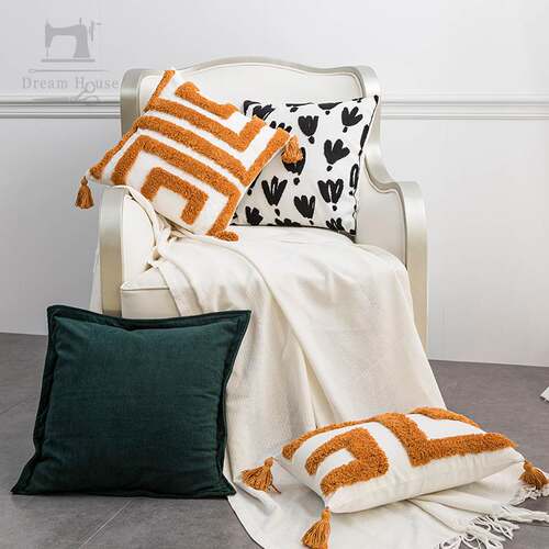 Morocco Tufted tassel sofa pillow cushion cover摩洛哥抱枕套